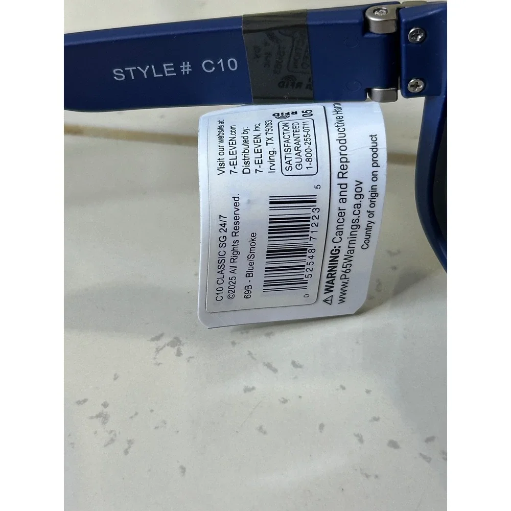 7-Eleven 24/7 Life Classic C10 Sunglasses Blue Smoke Lens Sport Rectangular